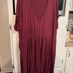 Torrid Size 5 Super Soft and Comfy Burgundy Women's Dress